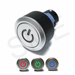 QN22-F2 푸쉬 락 버튼 전원 원형 LED 스위치 3색