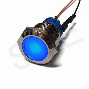 19파이 푸쉬,락타입 블루 LED 12V 메탈 방수 스위치 (SM-19NPC-3)