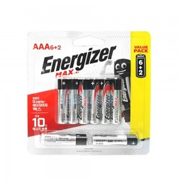 [건전지]에너자이저 맥스 ENERGIZER MAX AAA사이즈 8개입 E92BP6F2