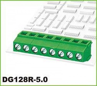 DG128R-5.0 (스크류 PCB ANGLE TYPE 터미널플럭, 핀간격 : 5.0mm피치)